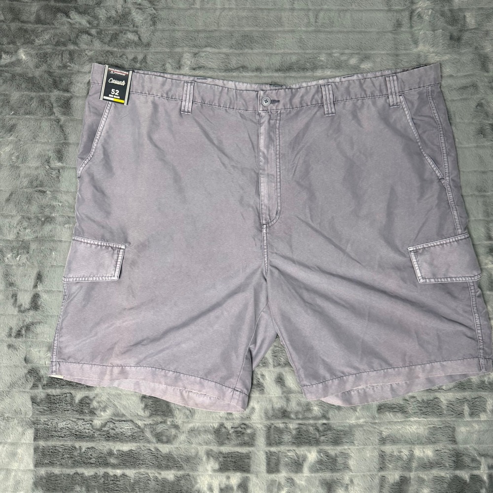 Roundtree & Yorke Cargo Shorts Mens 52 Grey Big Man Straight Fit Casual New